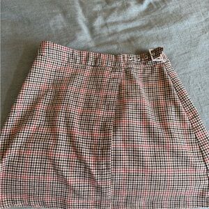 Brandy Melville Plaid Skirt - Brown and Pink